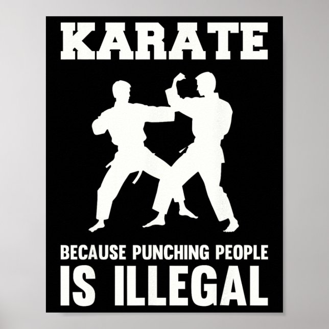 Affiche Cool Karate Arts Martiaux Karate Parce que Punchin (Devant)