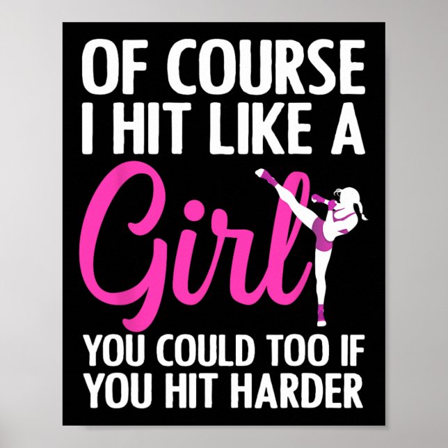 Affiche Cool Kickboxing pour femmes filles Taekwondo Karat (Devant)