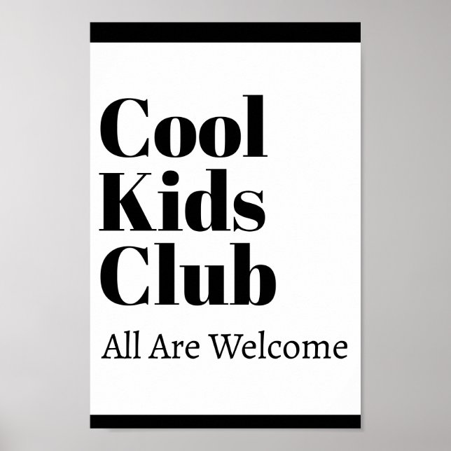 Affiche Cool Kids Club Simple Style Moderne Tutorat d'écol (Devant)