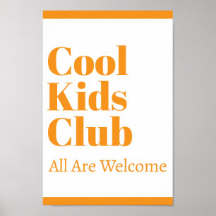 Affiche Cool Kids Club Simple Style Moderne Tutorat d'écol