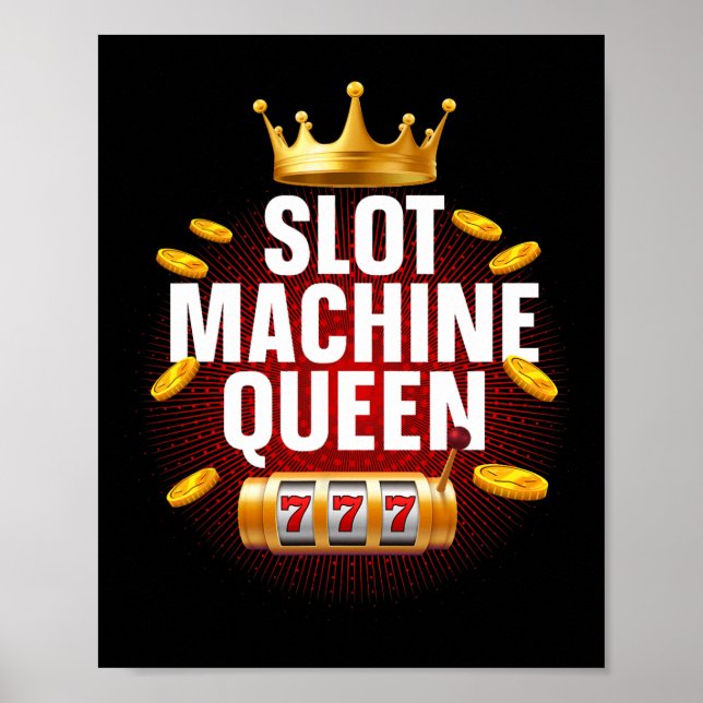 Affiche Cool Machine à sous Queen Art Pour Femmes Girls Ca (Devant)