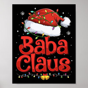 Affiche Cool mâle Baba Claus avec chapeau de Noël