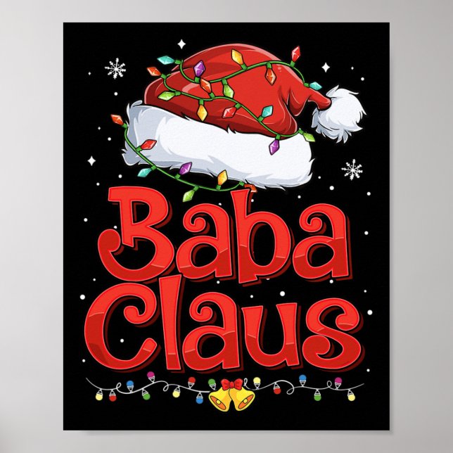Affiche Cool mâle Baba Claus avec chapeau de Noël (Devant)