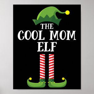 Affiche Cool Maman Elf Correspondant Famille Groupe Noël