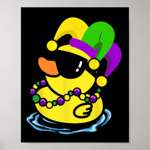 Affiche Cool Mardi Gras Duck New Orleans Carnival Party Wo