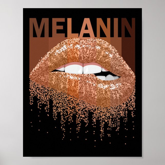Affiche Cool Melanin Queen Lips femmes Black Queen Africai (Devant)