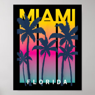 Affiche Cool Miami Florida Graphic Design Tee - shirts, I 