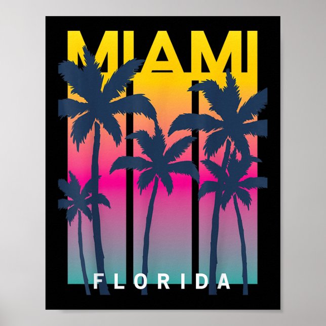 Affiche Cool Miami Florida Graphic Design Tee - shirts, I  (Devant)