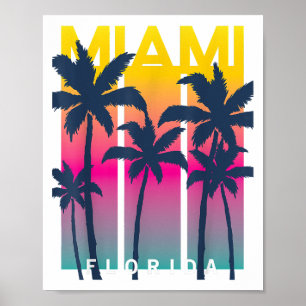 Affiche Cool Miami Florida Graphic Design Tee - shirts, I 