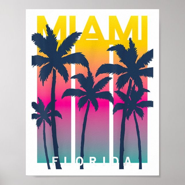 Affiche Cool Miami Florida Graphic Design Tee - shirts, I  (Devant)