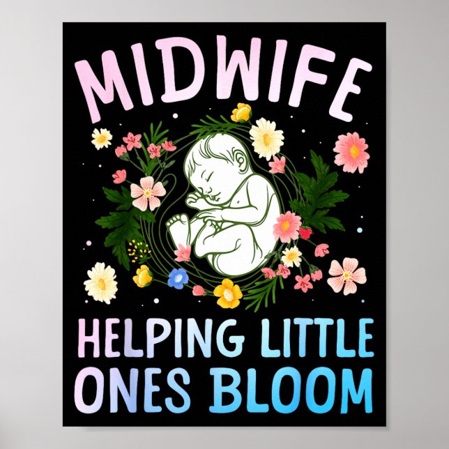 Affiche Cool Midwife Art For Women Midwifery Doula Nursing (Devant)