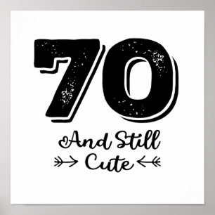 Affiche cool mignon 70e anniversaire citation des paroles