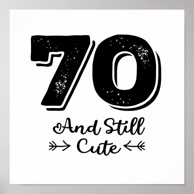 Affiche cool mignon 70e anniversaire citation des paroles (Devant)