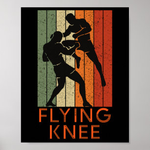 Affiche Cool Mma, Kickboxing Et Muay Thai Genou Volant