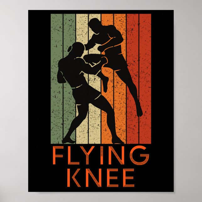 Affiche Cool Mma, Kickboxing Et Muay Thai Genou Volant  (Devant)