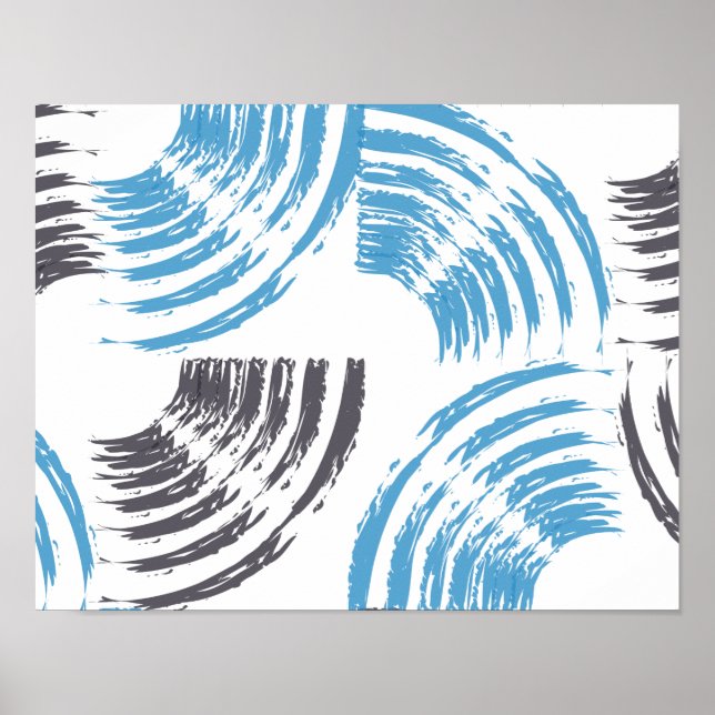 Affiche Cool, moderne, bleu abstrait tendance (Devant)