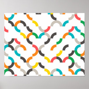 Affiche Cool, moderne, coloré, géométrique circulaire tend