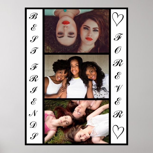 Affiche Cool Moderne Meilleurs Amis Pour Toujours 3 Photos (Devant)