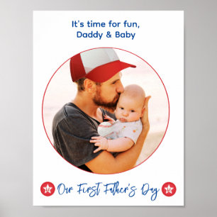 Affiche Cool moderne Nouveau papa Photo Première Fête des 