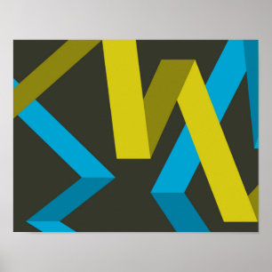 Affiche Cool, moderne, tendance géométrique modes fluides
