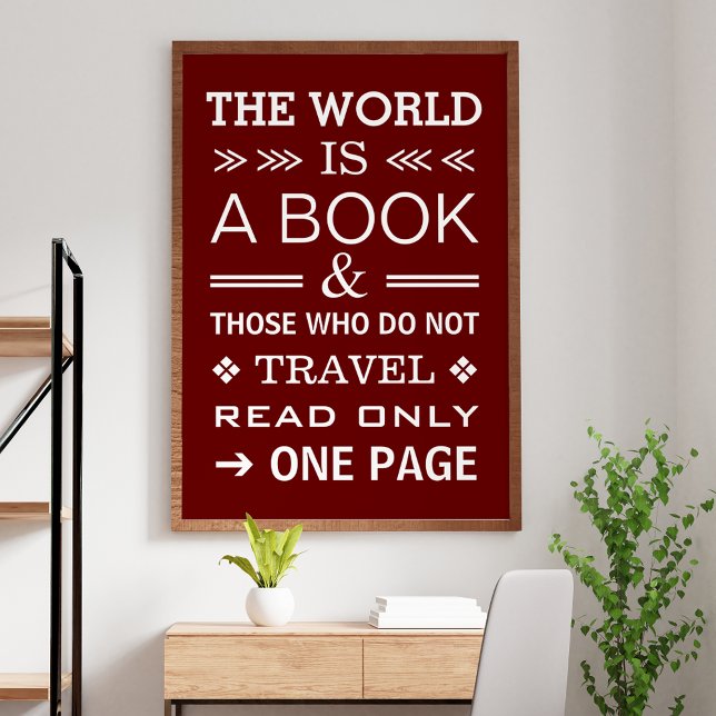 Affiche Cool Moderne Typographie Inspiration Devis de voya (Créateur téléchargé)