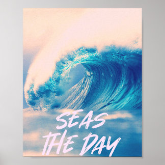 Affiche Cool Neon Wave Seas The Day Print