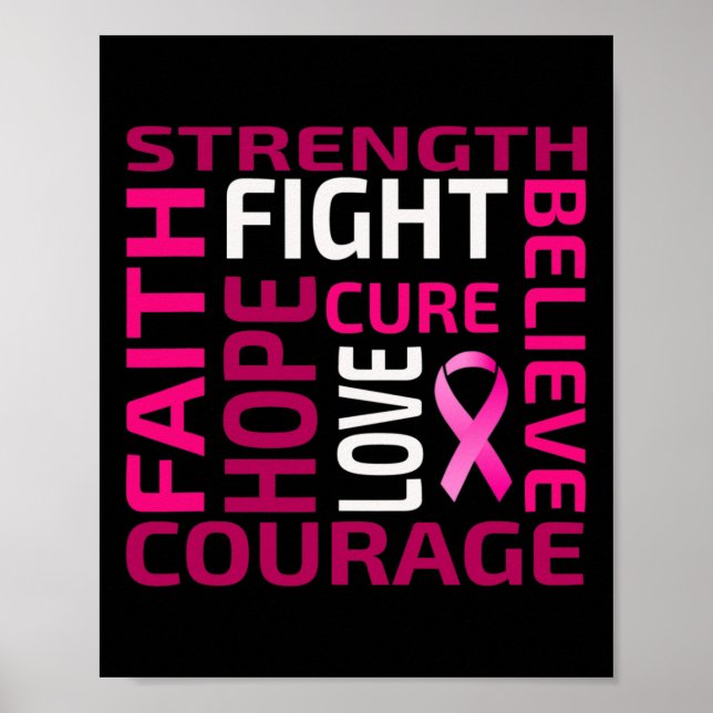 Affiche Cool Nice Conscience du cancer du sein Ribon rose  (Devant)