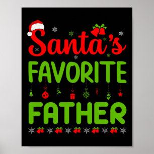 Affiche Cool Noël Père Noël Favori Père mignonne Joyeux Pè