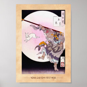 Affiche Cool oriental japanese legendary monkey god rabbit