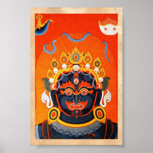 Affiche Cool oriental tibetan thangka Bhairava tattoo art