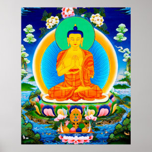 Affiche Cool oriental tibetan thangka Prabhutaratna Buddha