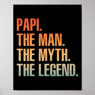 Affiche Cool Papi Pour Hommes Papa Grand-Père Homme Mythe 