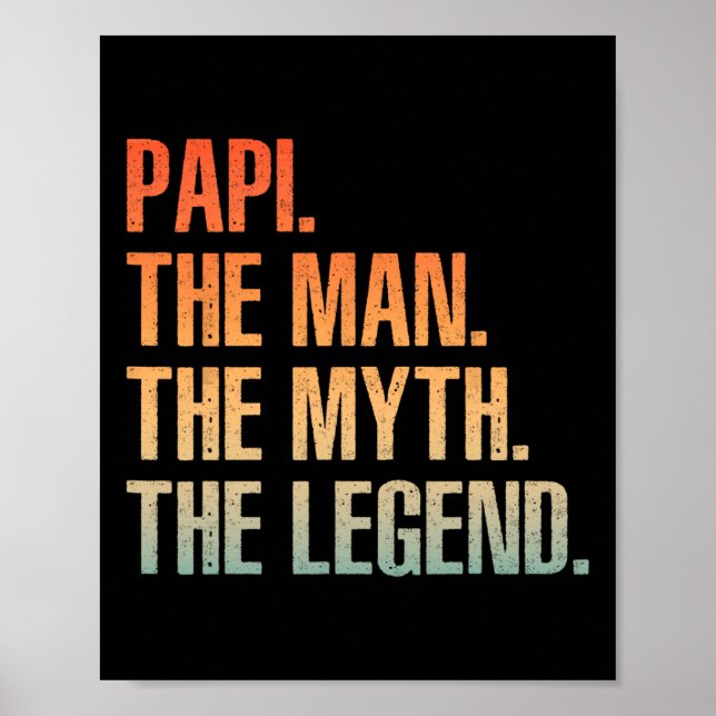 Affiche Cool Papi Pour Hommes Papa Grand-Père Homme Mythe  (Devant)