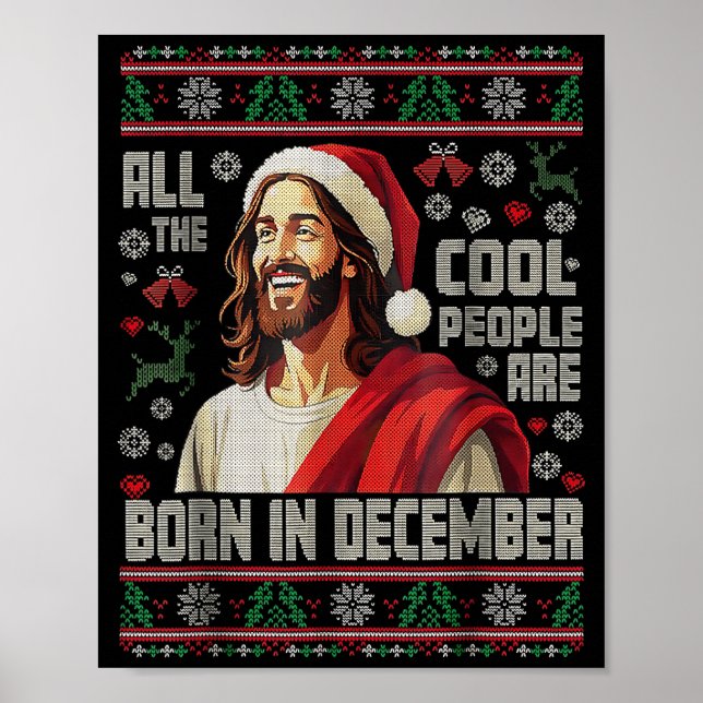 Affiche Cool People Are Born In December Christian Christm (Devant)