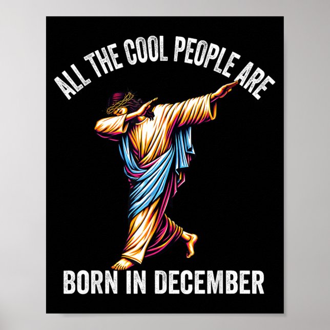 Affiche Cool People Are Born In December Christian Christm (Devant)