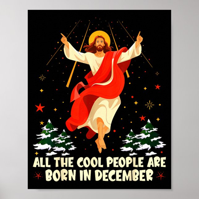 Affiche Cool People Are Born In December Christian Christm (Devant)