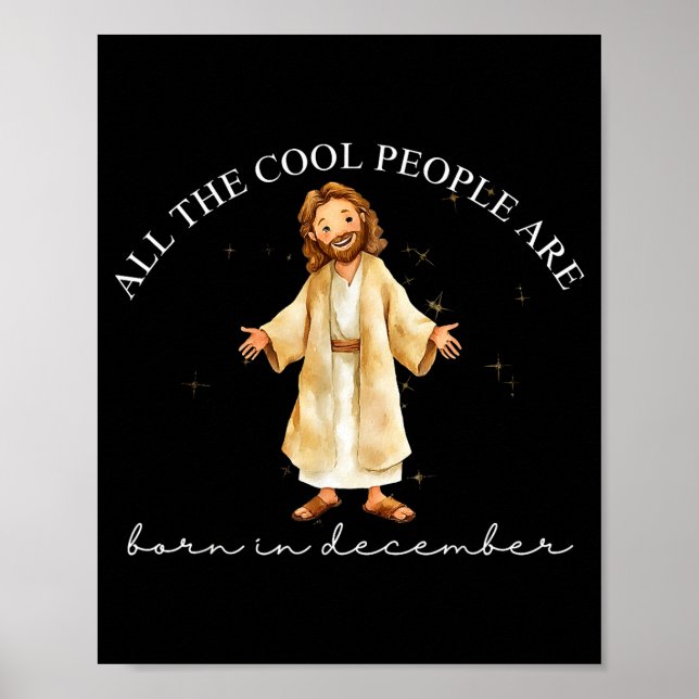 Affiche Cool People Are Born In December Christian Christm (Devant)