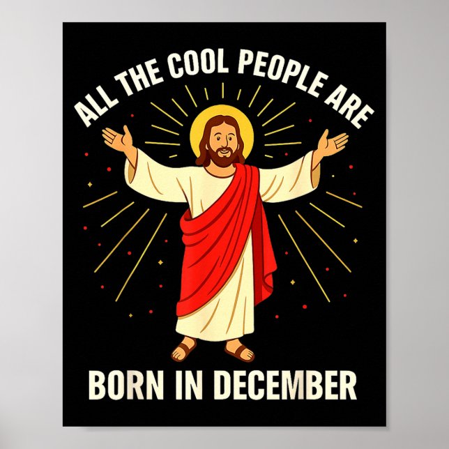Affiche Cool People Are Born In December Christian Christm (Devant)