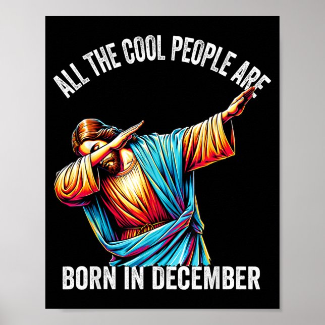 Affiche Cool People Are Born In December Christian Christm (Devant)
