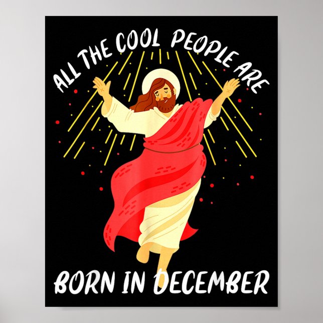 Affiche Cool People Are Born In December Christian Christm (Devant)