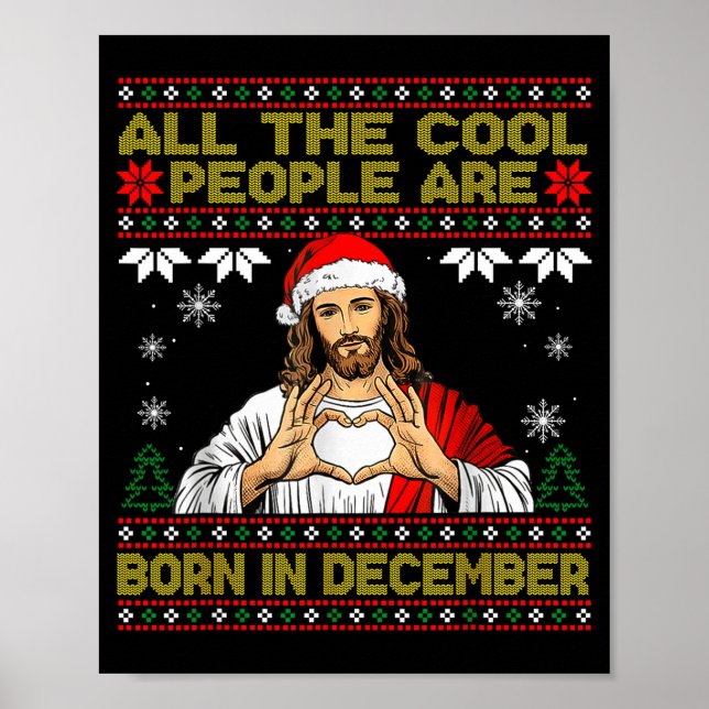 Affiche Cool People Are Born In December Christian Christm (Devant)