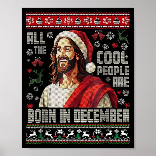 Affiche Cool People Are Born In December Christian Christm (Devant)