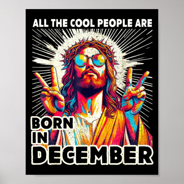 Affiche Cool People Are Born In December Christian Christm (Devant)