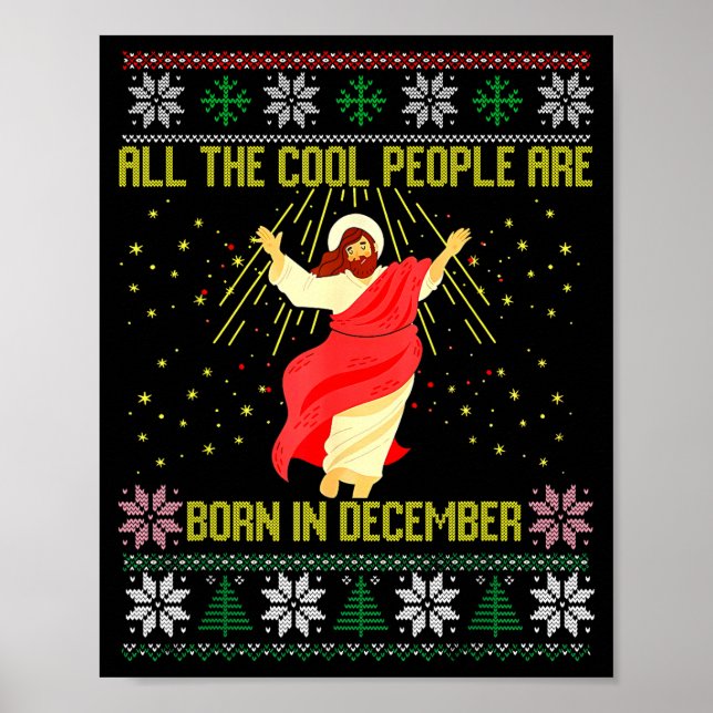 Affiche Cool People Are Born In December Christian Christm (Devant)