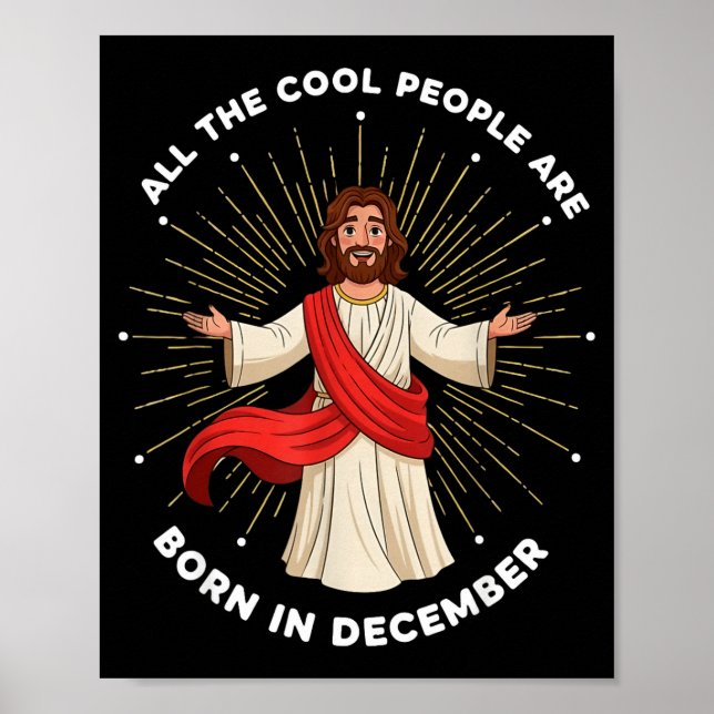 Affiche Cool People Are Born In December Christian Christm (Devant)