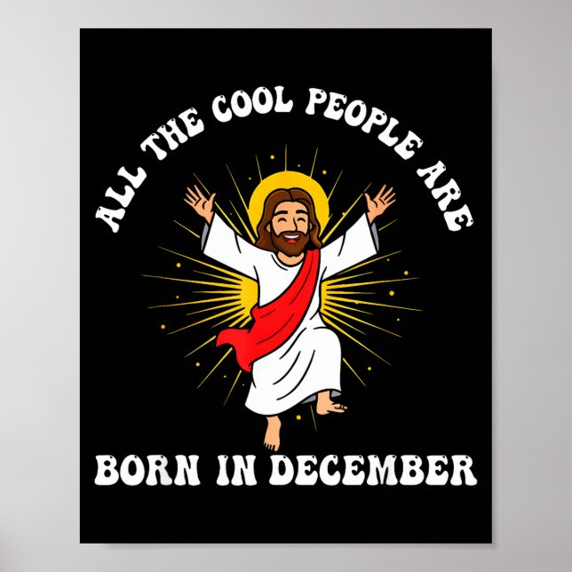 Affiche Cool People Are Born In December Christian Christm (Devant)