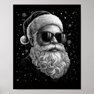 Affiche Cool Père Noël Face Beard & ; Gles Christmas Fu