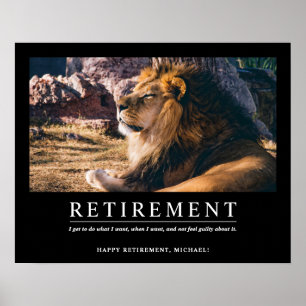 Affiche Cool personnalisé Relaxant Lion retraite personnal