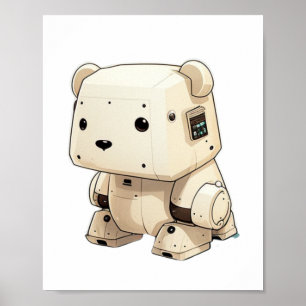 Affiche Cool Petit soldat Robot Bear : Prêt à aider en S