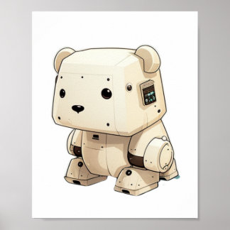 Affiche Cool Petit soldat Robot Bear : Prêt à aider en S
